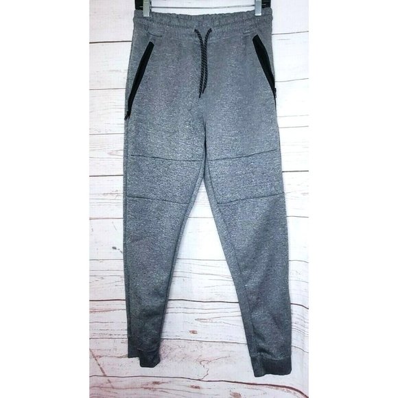 Southpole Embroidered Medium Gray Black Zipper Pockets Joggers - Picture 1 of 7